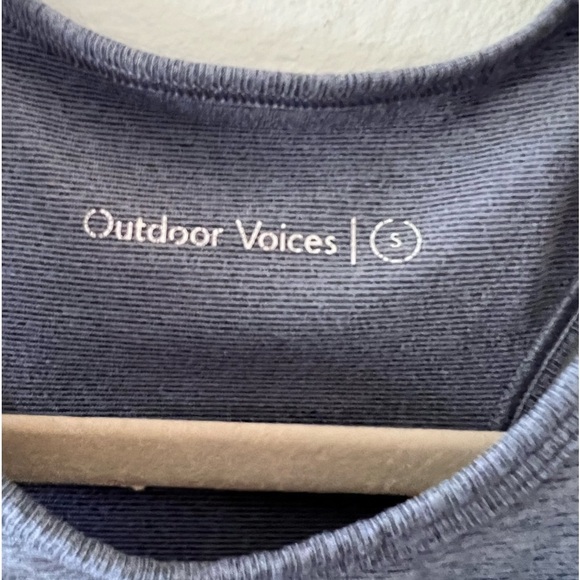 Outdoor Voices High Neck Sports Bra Crop Top - The Athena Crop Heathered Purple - Picture 3 of 4